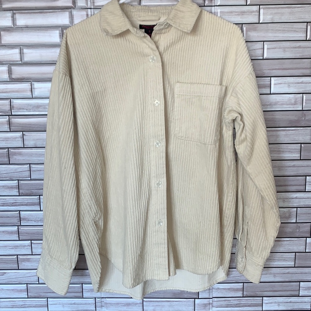 Canyon Creek Beige Ribbed Shacket Size Small - Picture 2 of 6